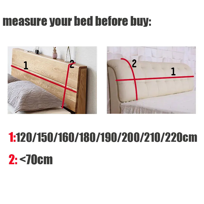 Funda para cabecera de cama cálida de terciopelo, paquete suave y grueso, respaldo para extender la cama, cubierta protectora Universal anticolisión para cabecera