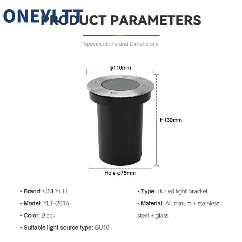Lámpara de suelo de luz LED subterránea GU10, foco de tierra para exteriores, paisaje, camino de jardín, lámpara enterrada para carcasa de bombilla gu10, envío gratis
