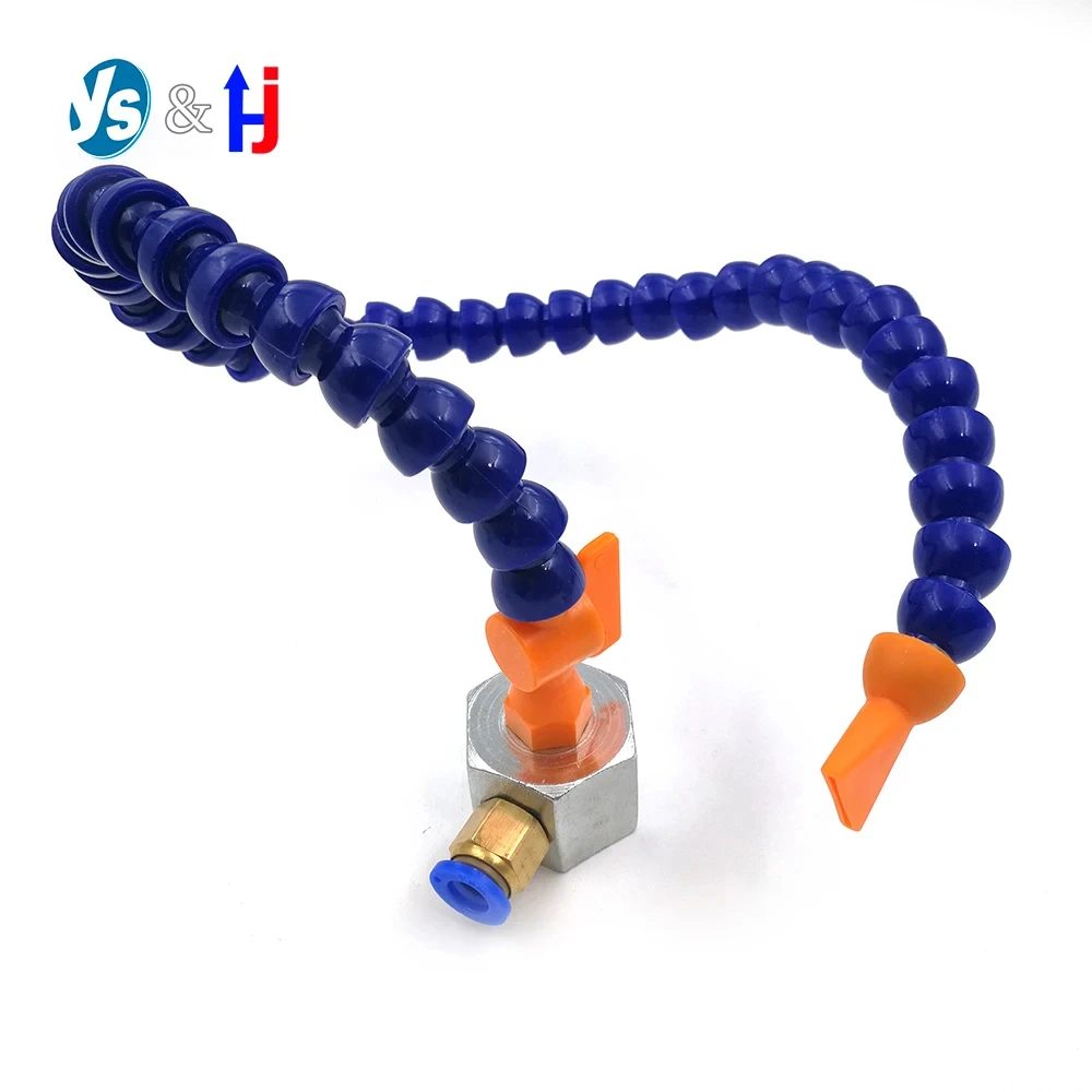 Manguera flexible de tubo de refrigerante de aceite y agua con boquilla para tubo de enfriamiento de torno de fresado CNC, rosca macho, 300 ~ 700 mm, 1/2 ", 3/8", 1/4"