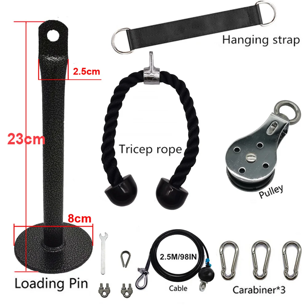 Sistema de máquina de Cable de polea para Fitness, accesorio de gimnasio DIY, Cable ajustable de 2,5 m, brazo de entrenamiento, bíceps, tríceps, equipo de entrenamiento de mano