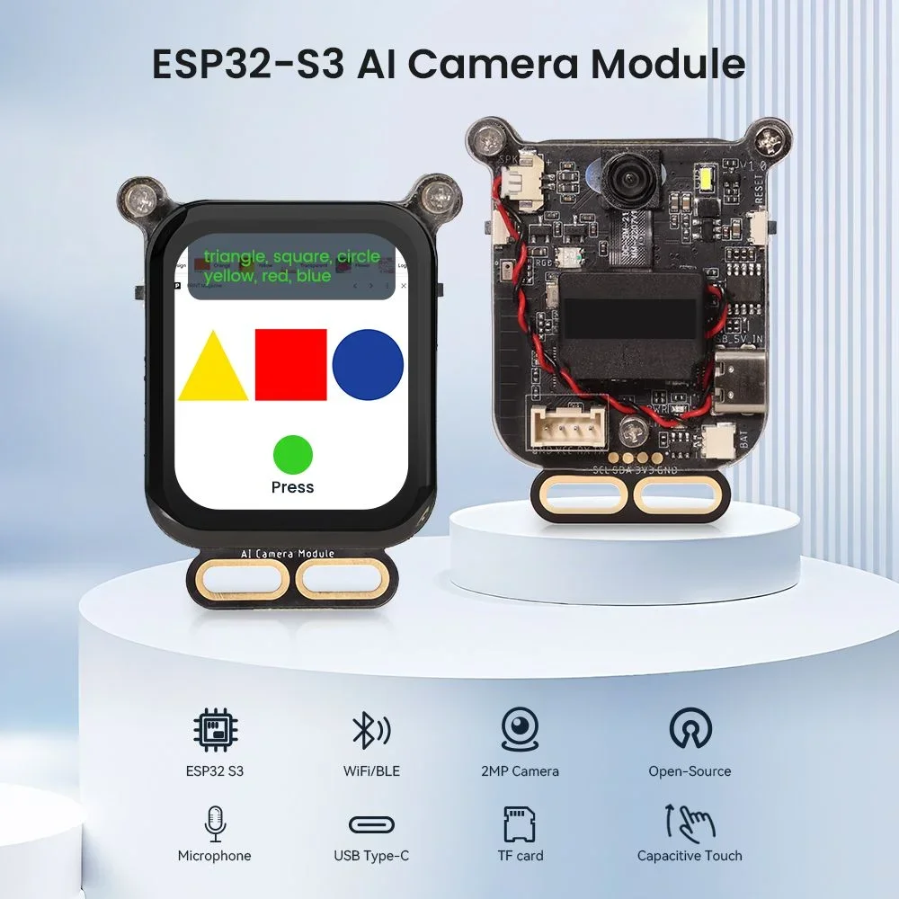 Módulo de Cámara de Visión AI Elecrow ESP32-S3 Mini con Pantalla de 1.83 Pulgadas, WiFi, BLE, Control de Audio, Kit de Desarrollo para Proyectos de IoT