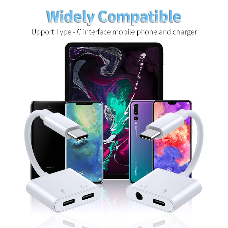 Adaptador de Audio 2 en 1 USB C a Conector de 3.5 MM, Carga Tipo-C, Cable Auxiliar de 3.5 MM para Auriculares con Cable Samsung Xiaomi Huawei
