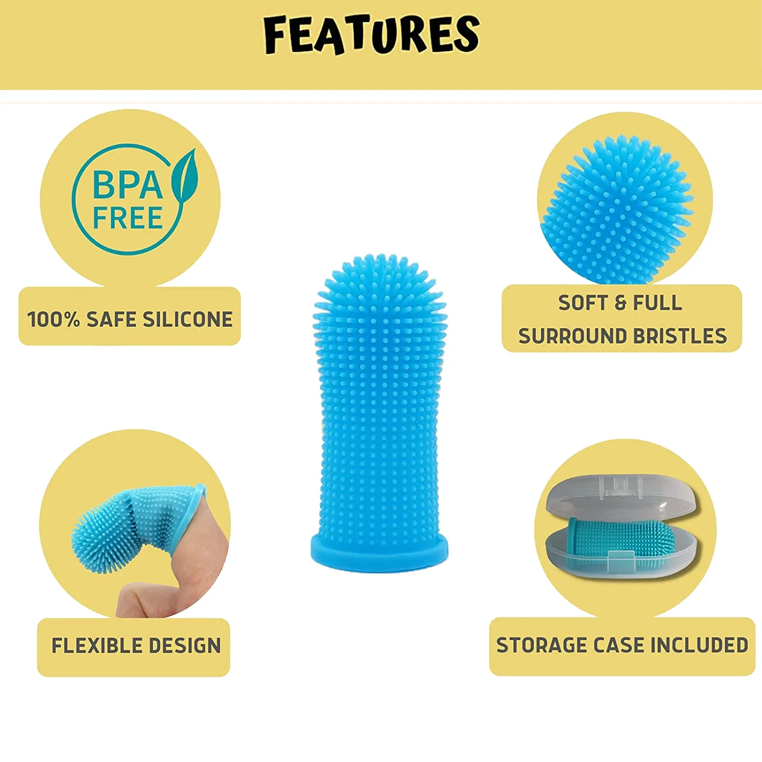 Cepillo de dientes súper suave para perros y mascotas, limpieza de dientes, cuidado del mal aliento, herramienta de cepillo de dientes de silicona no tóxica, suministros de limpieza para perros y gatos