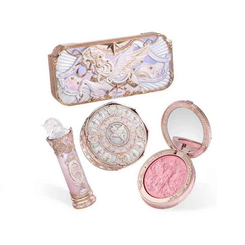 Set de Regalo Colección Flower Knows Knight Unicorn: Paleta de Maquillaje, Espejo, Lápiz Labial, Colorete y Polvo Fijador