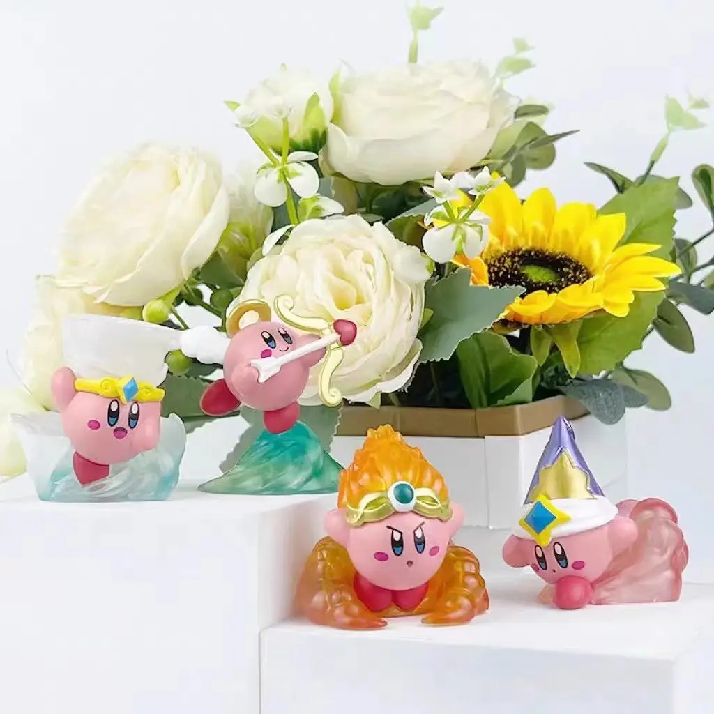Juego Kirby mago serie figura lindos personajes de dibujos animados adornos de escritorio estatuilla colección de modelos de PVC regalo de cumpleaños para fanáticos