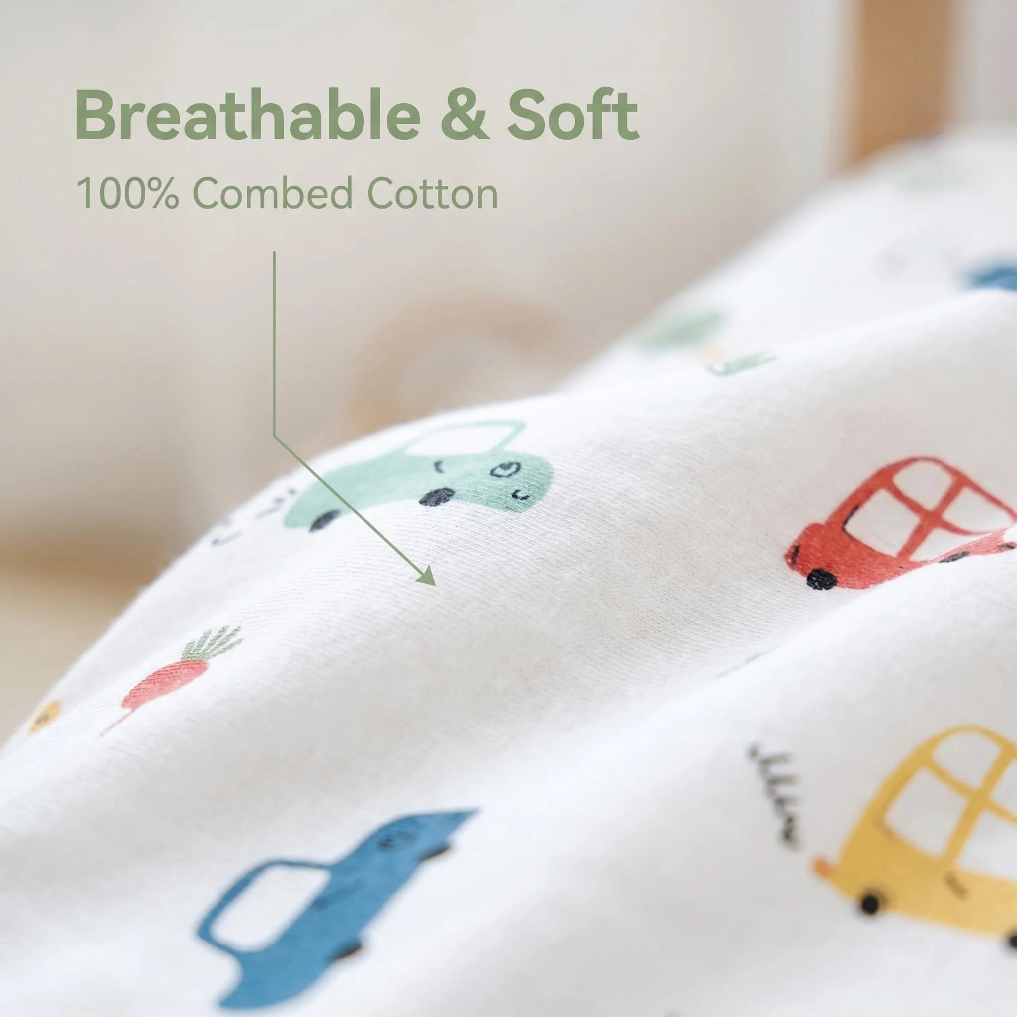 Funda de colchón con estampado bonito, funda de colchón infantil 100% algodón transpirable y que absorbe la humedad.