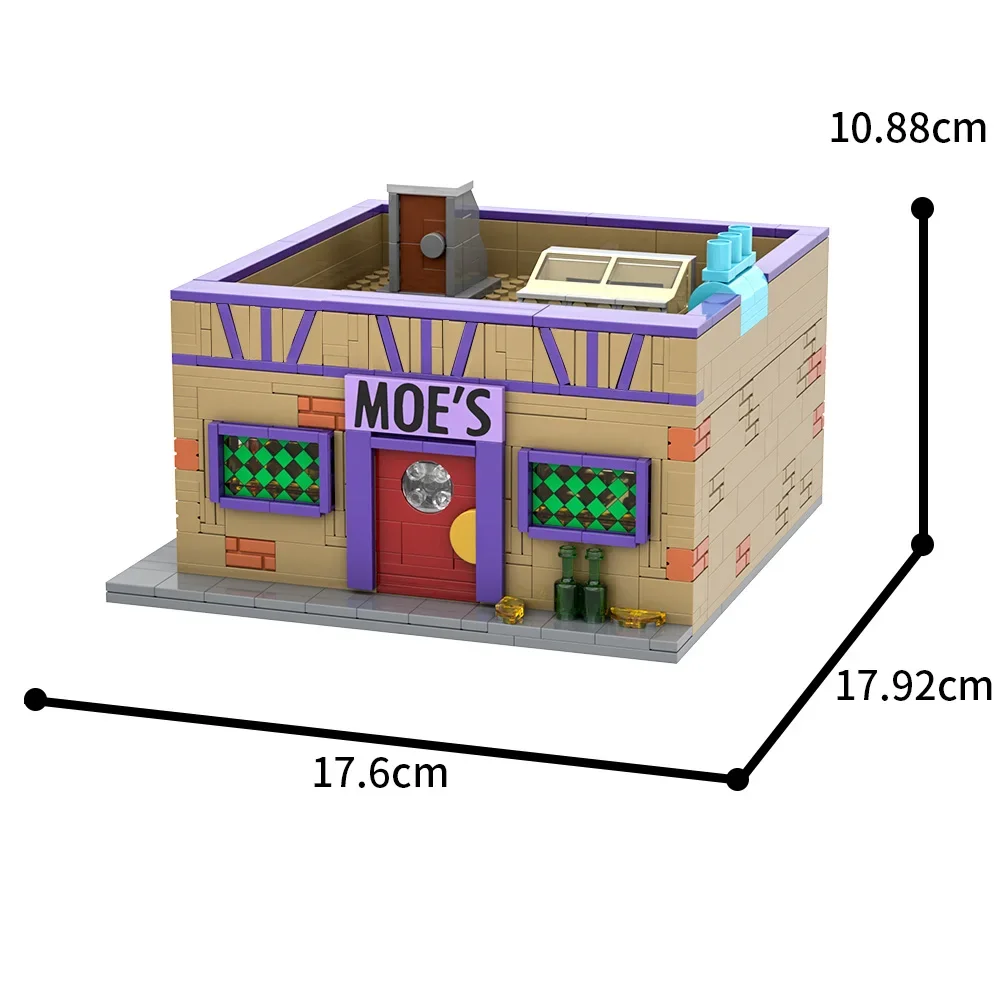 Gobricks MOC Simpsoned Modular Moe's Tavern bloques de construcción lugar de Springfield Modular Moe's Tavern Bar ladrillos modelo juguetes regalo
