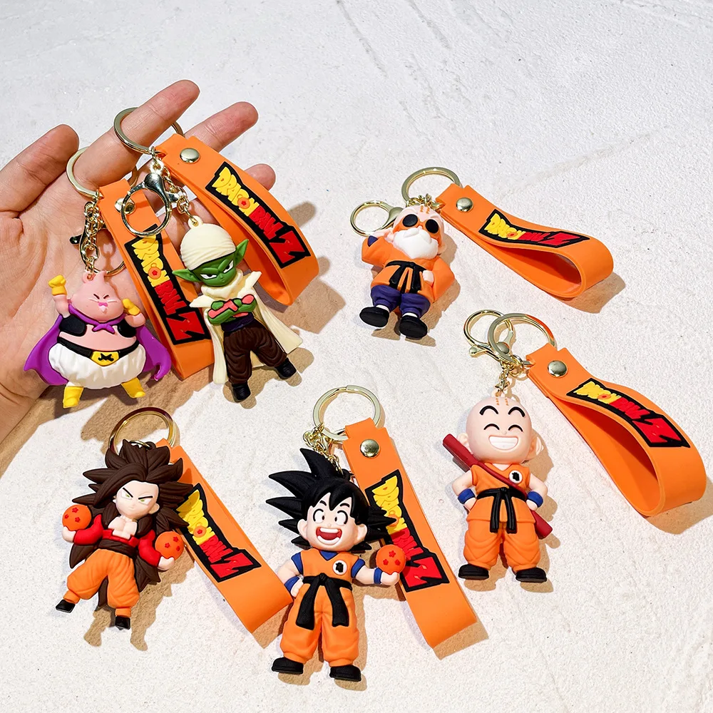 Llavero de Silicona de Dragon Ball, Figura Coleccionable del Rey Mono y el Sabio Tortuga para Fans