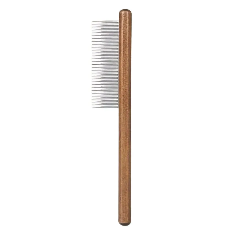Peine para el cuidado de mascotas para gatos y perros, 3 piezas/1 pieza, dientes de acero inoxidable, mango de madera, adecuado para cabello largo y corto, herramienta duradera para el cuidado de mascotas