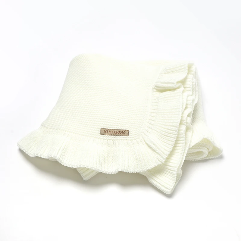 Mantas para bebé, 90x70cm, tejidas para recién nacidos, niños y niñas, cochecito sólido, saco de dormir, edredones receptores infantiles suaves Reversibles