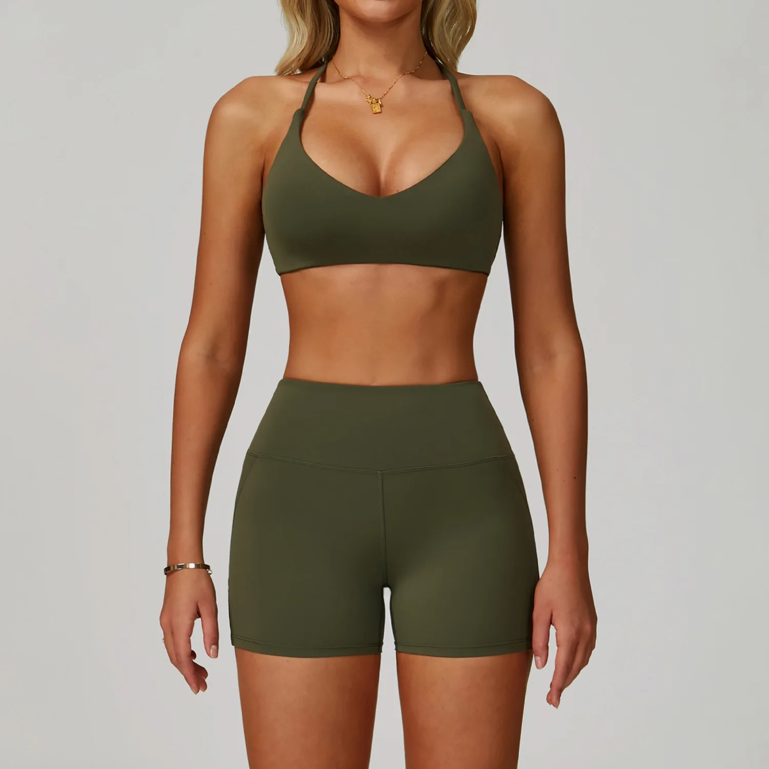 Yoga Set Women's Sportswear Yoga Suit Sports Top High Waist Leggings Two Piece Workout Clothes Fitness Gym Sets Athletic Wear