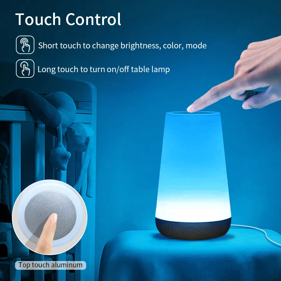 Tuya-lámpara de mesa inteligente con WiFi, lámpara de escritorio con Control por voz, RGB, táctil, luz nocturna para dormitorio, funciona con Alexa y Google Home