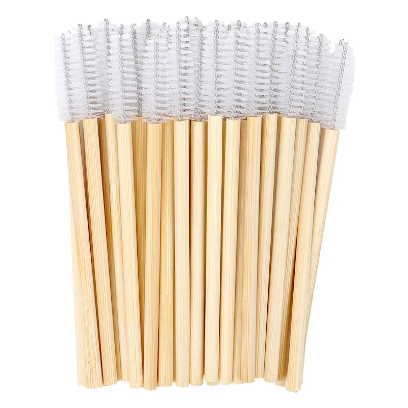 Paquete de 300 Cepillos Desechables para Pestañas, Varillas de Bambú para Extensión de Pestañas y Cejas
