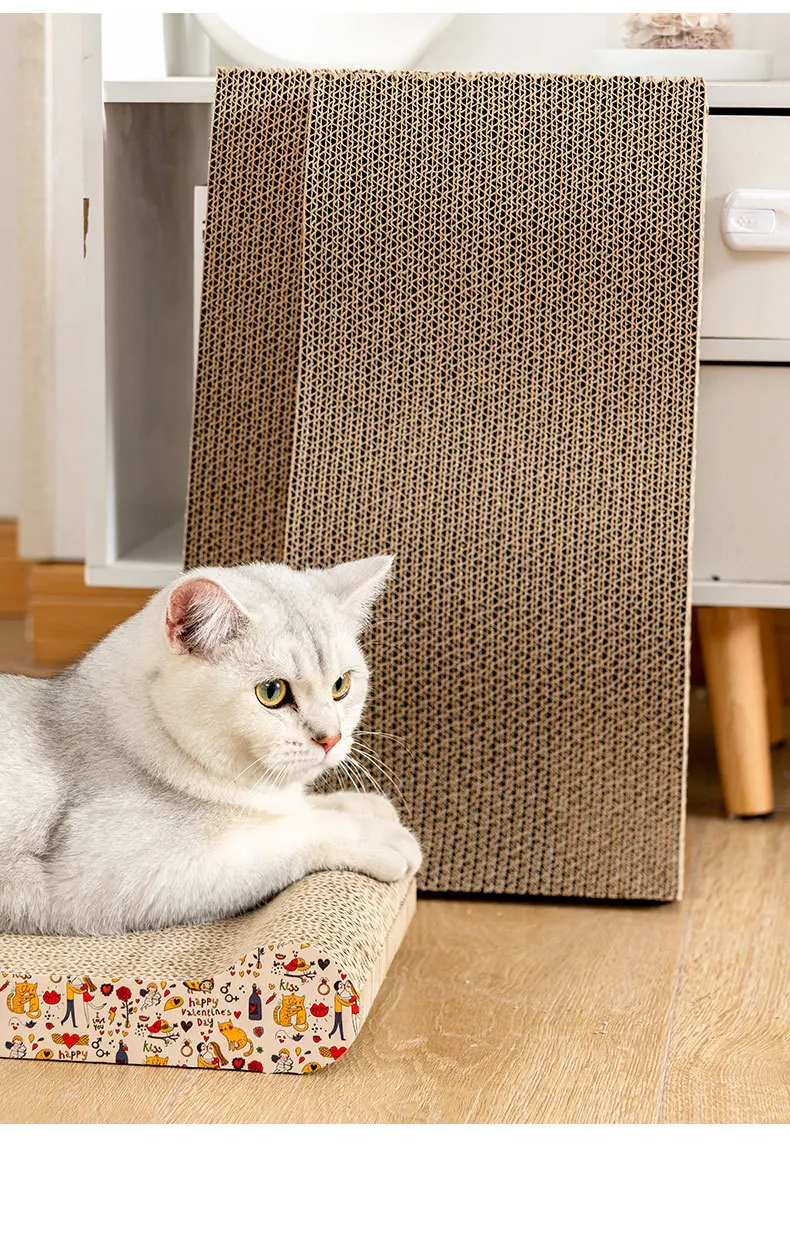 Juguetes para gatos, tablero rascador para gatos, almohadilla de cartón corrugado, clavos de molienda, muebles protectores interactivos, juguete rascador para gatos