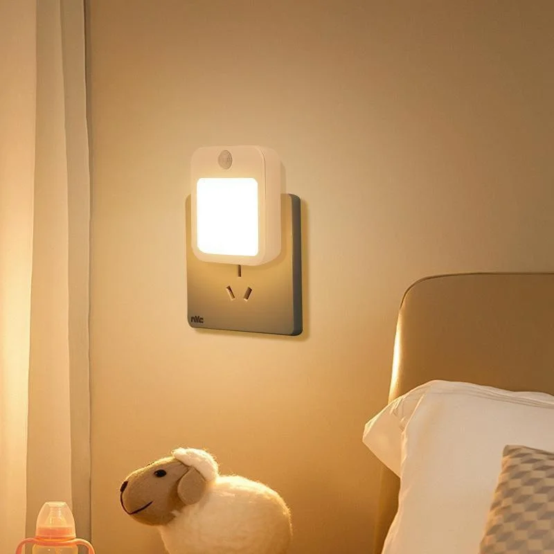 Luces LED de noche con Sensor de movimiento, enchufe europeo, luz de gabinete regulable para mesita de noche de bebé, dormitorio, pasillo, lámpara de noche inalámbrica, iluminación