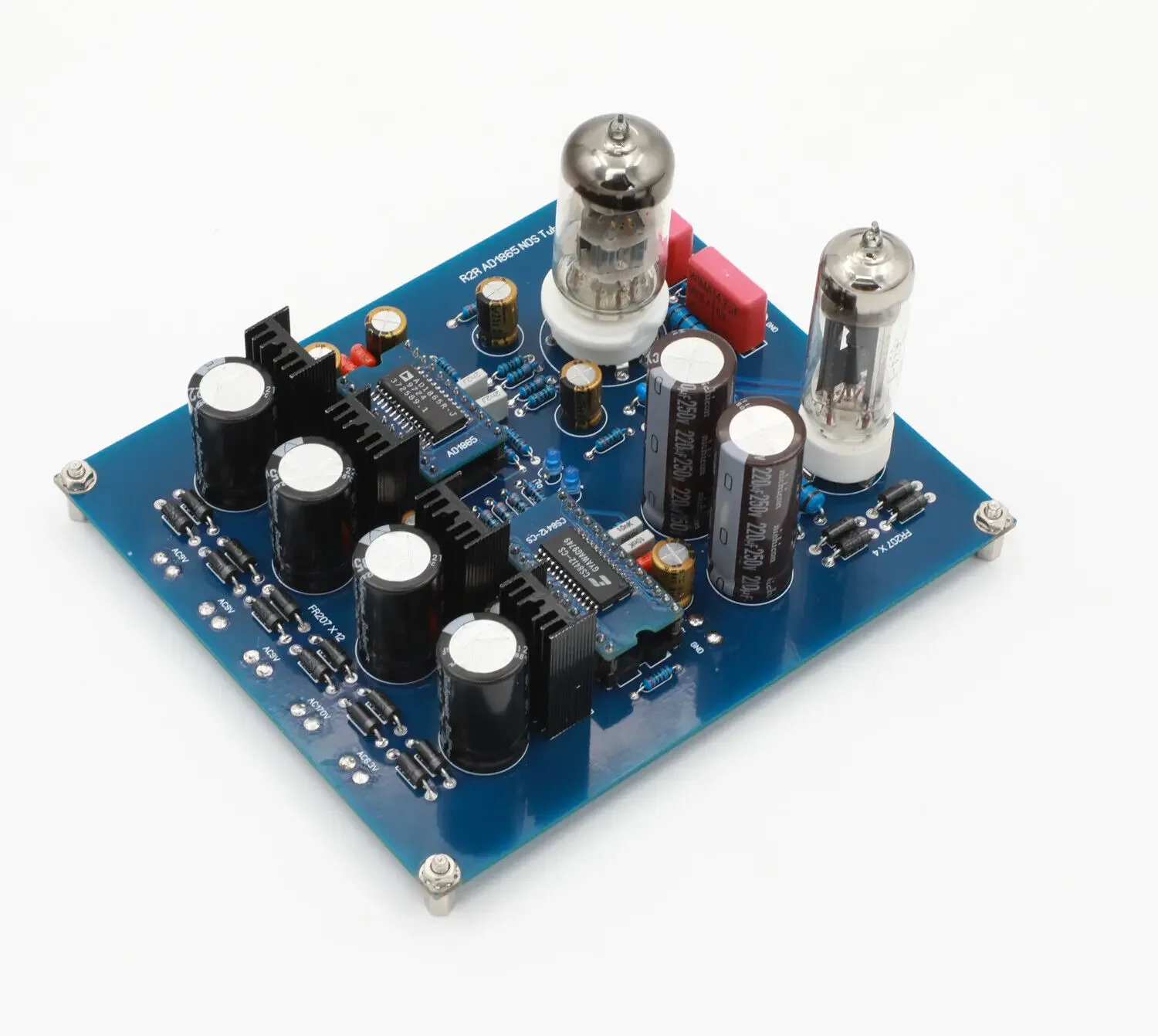 Tablero DAC del tubo de la arquitectura AD1865 NOS de R2R con los tubos 6N11 + 6Z4