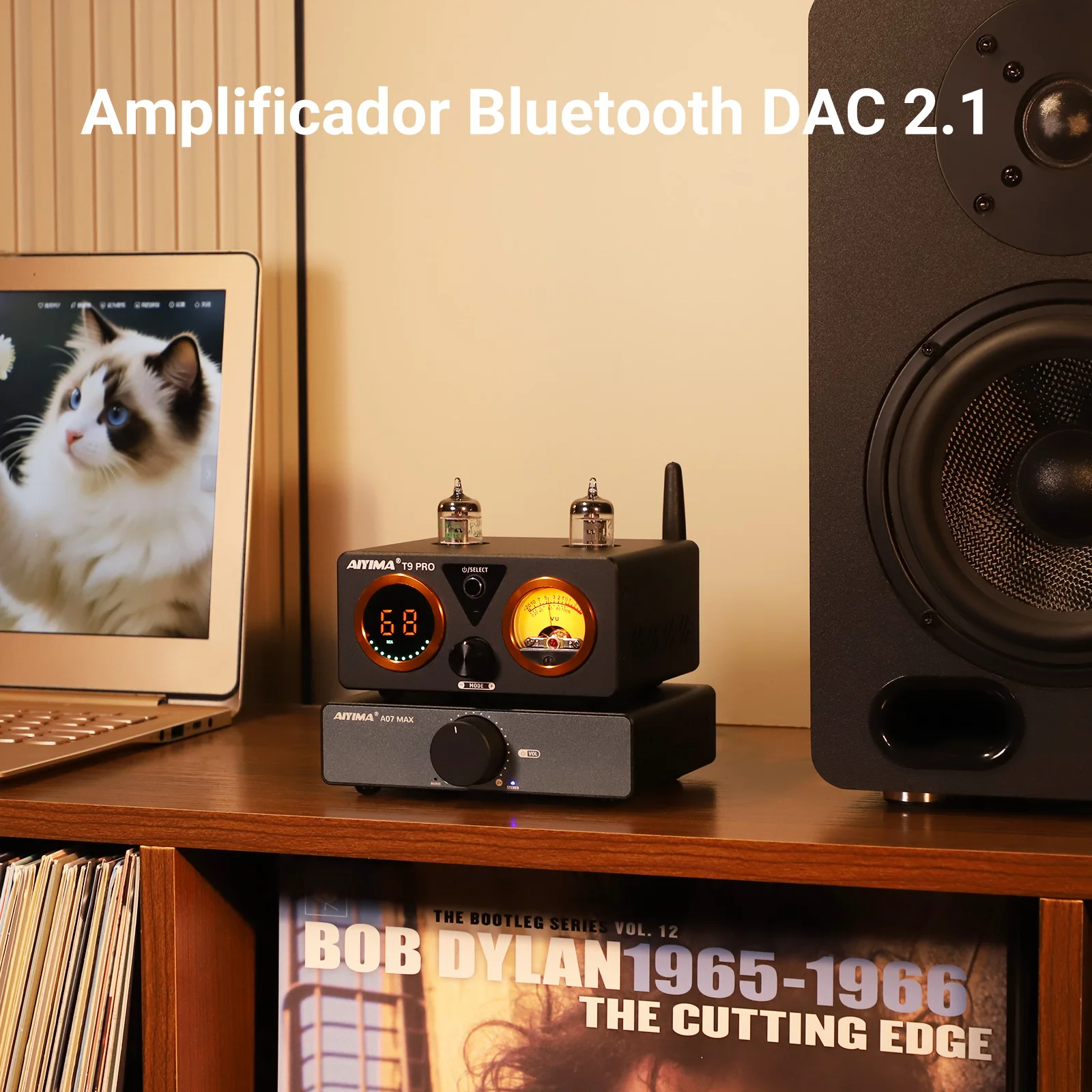 AIYIMA T9 PRO APTX HD amplificador Bluetooth Audio 100Wx2 amplificador de potencia estéreo HiFi USB DAC COAX OPT VU medidor amplificador de tubo