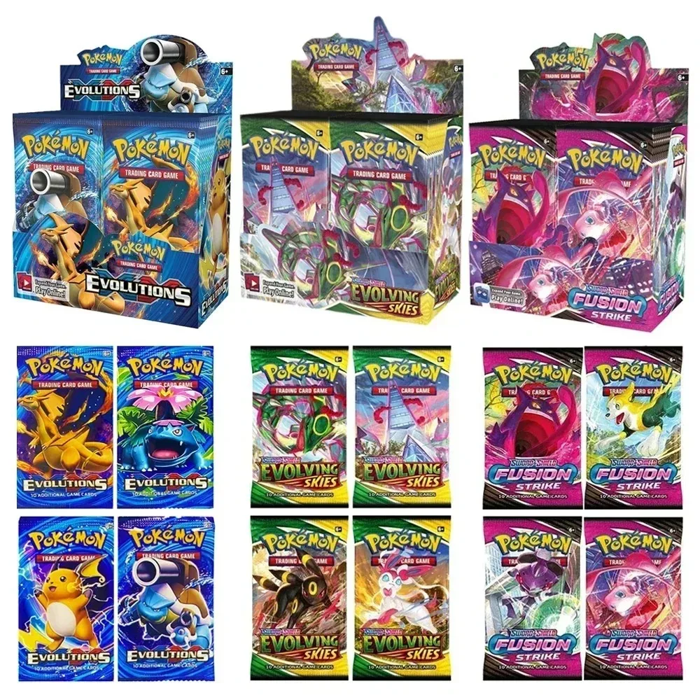 Divertido 4 paquetes de 40 Uds. De tarjetas de Pokémon violeta escarlata, evolución prismática, refuerzo en inglés, colección comercial de batalla, regalo para niños