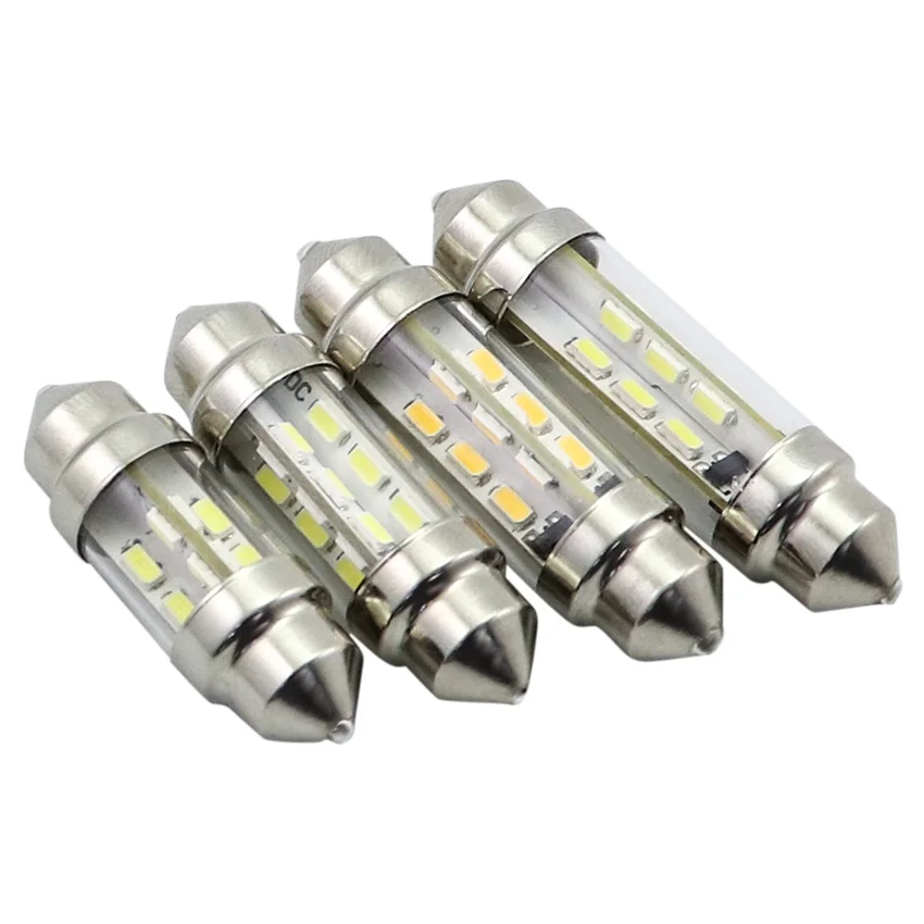 4 Uds 6V 12v 24V C5W C10W LED barco coche adorno semáforo Auto luces de matrícula bombillas de lectura