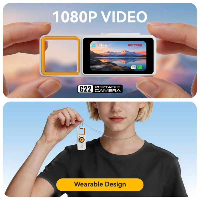 Cámara de Bolsillo Lenovo G22: Una Práctica Cámara de Fotos y Video de Alta Definición para Estudiantes, Cámara de Viaje con Llavero