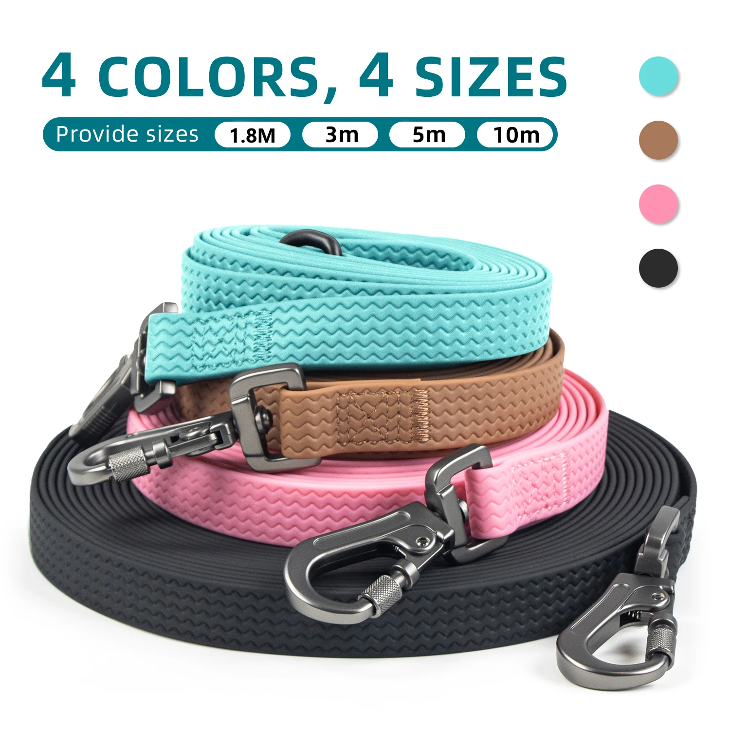 Correa para Perro de PVC de 1.8M 3M 5M 10M, Correa de Entrenamiento para Perros Grandes y Medianos, Antideslizante, Impermeable y Fácil de Limpiar, Correa Larga y Resistente