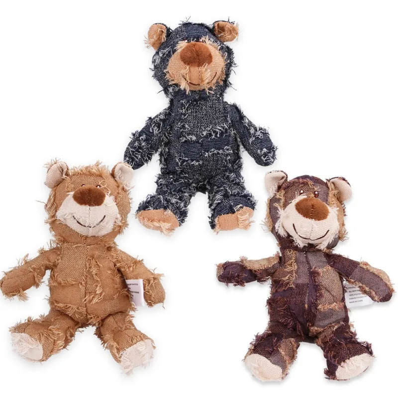 Oso de peluche para mascotas, juguete interactivo de felpa para perros, limpieza de dientes, antimordeduras, juguete Abreact, suministros para mascotas