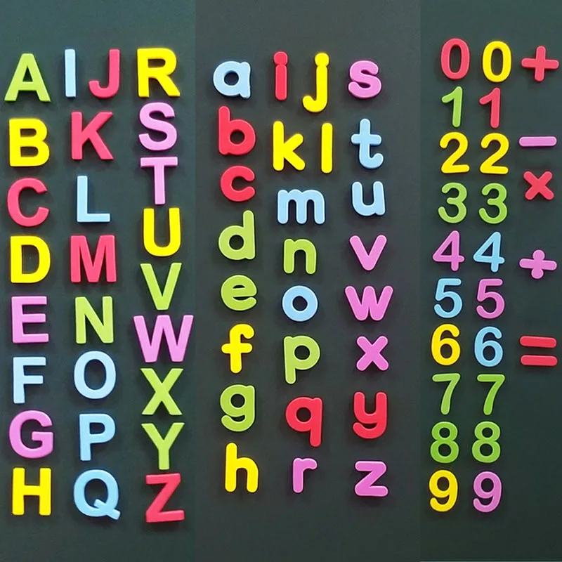 24-76 piezas de letras del alfabeto magnéticas de espuma EVA, juego de aprendizaje de ortografía y conteo, pegatinas para refrigerador, juguetes educativos para niños