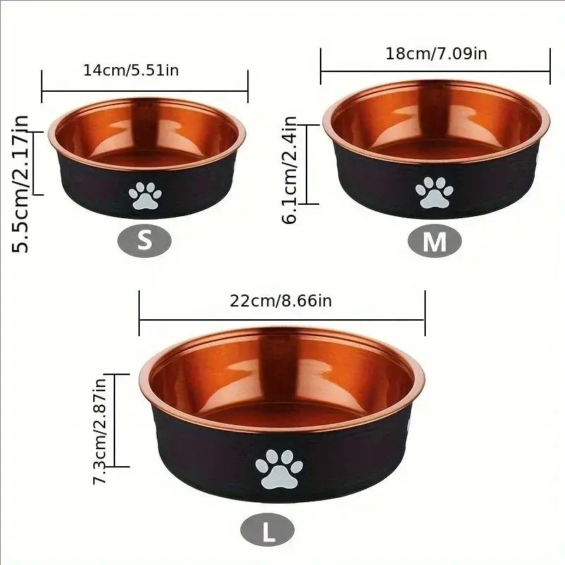 Cuenco de acero inoxidable para perros, cuencos de alimentación duraderos antideslizantes para perros pequeños y medianos, toallita para gatos, producto para mascotas
