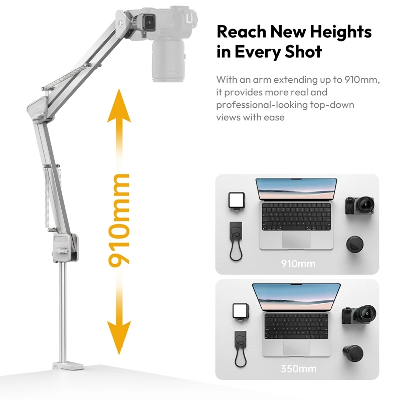 Ulanzi TH04 Soporte para cámara superior Soporte de escritorio para cámara de liberación rápida Carga máxima 2 KG para cámara Smartphone Tablet para Vlog en vivo