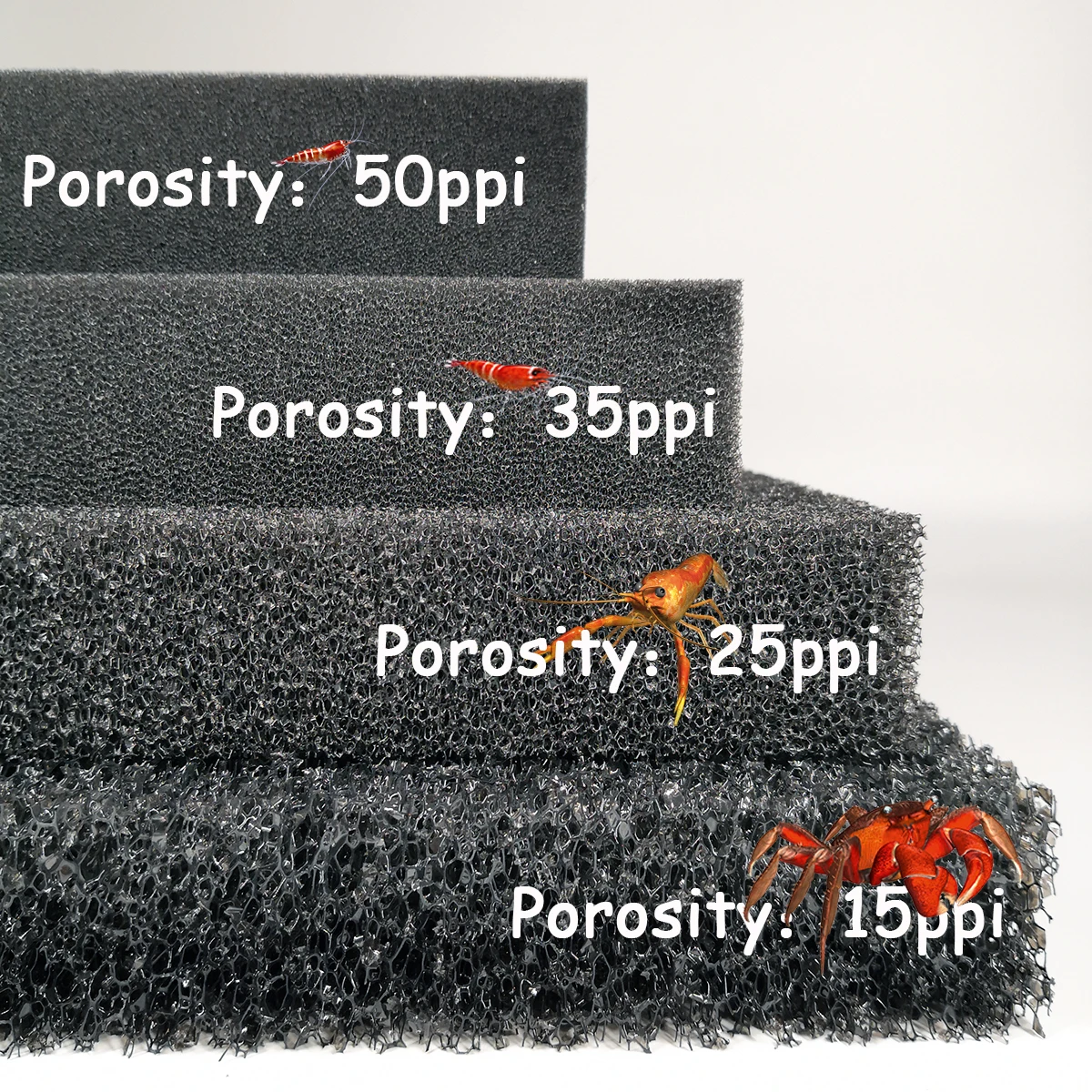 Accesorios para Acuarios, Filtro Bioquímico de Algodón, Filtro de Esponja para Peceras y Estanques, Negro, 15, 25, 35, 50 PPI, para Acuarios