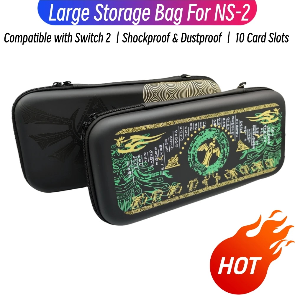 Estuche rígido compatible con Switch 2, bolsa de almacenamiento portátil para viajes, gran capacidad con 10 ranuras para tarjetas