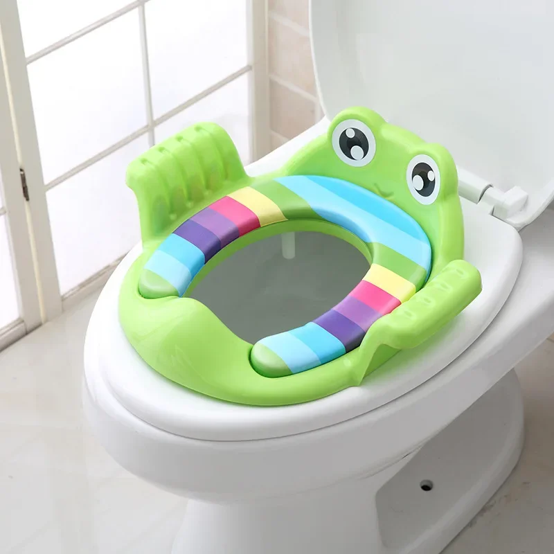 Orinal para bebé, asiento de entrenamiento para inodoro, taburete con escalera, silla de entrenamiento ajustable, cómodo asiento de inodoro bonito de dibujos animados para niños