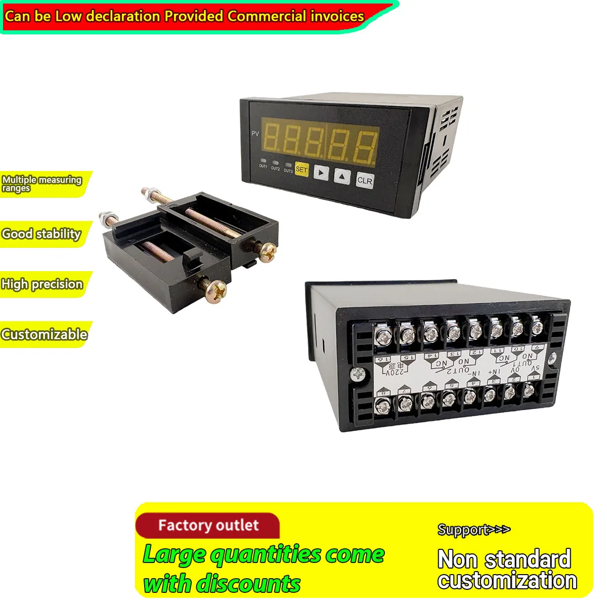 Medidor de Celda de Carga Universal para Sensores de Fuerza y Presión, Indicador de Fuerza LED Rojo de 5 Dígitos, Controlador