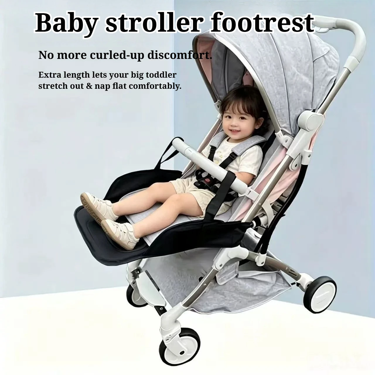 Almohadilla de extensión para asiento de cochecito de bebé, almohadillas de descanso para pies de cochecito infantil, alfombrillas de extensión para dormir al aire libre, reposapiés para bebé, cojín cómodo.