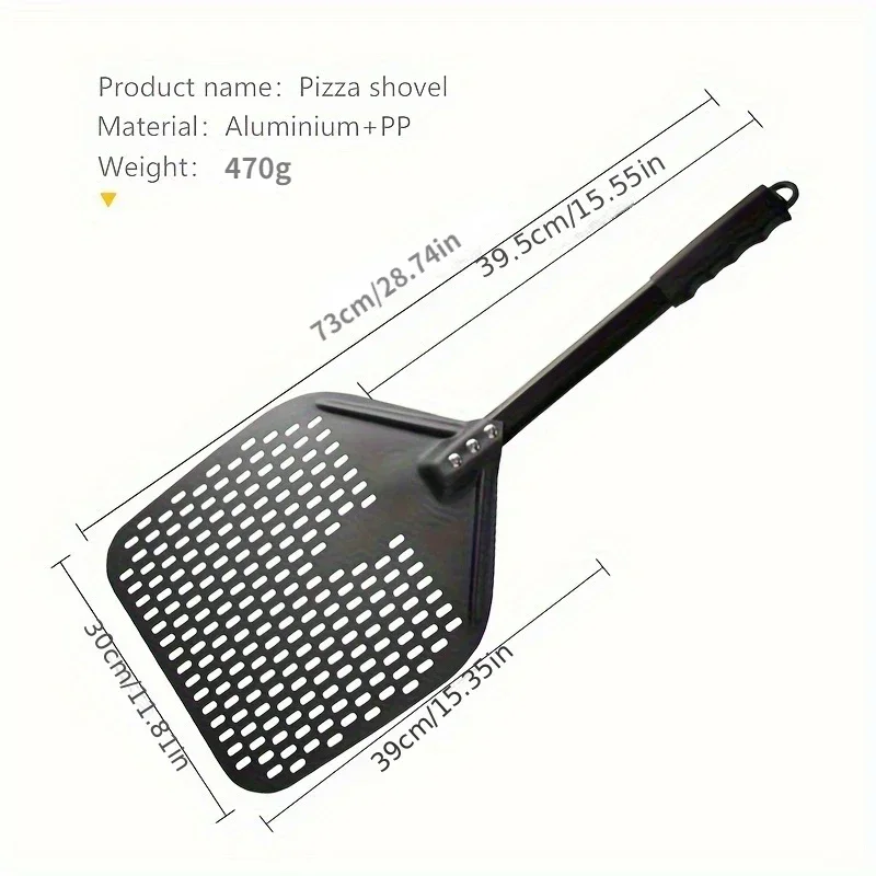 B cáscara de Pizza perforada, cáscara de transferencia de Pizza rectangular de 30,48X35,56 Cm, paleta de Pizza giratoria de aluminio profesional, 1 ud.