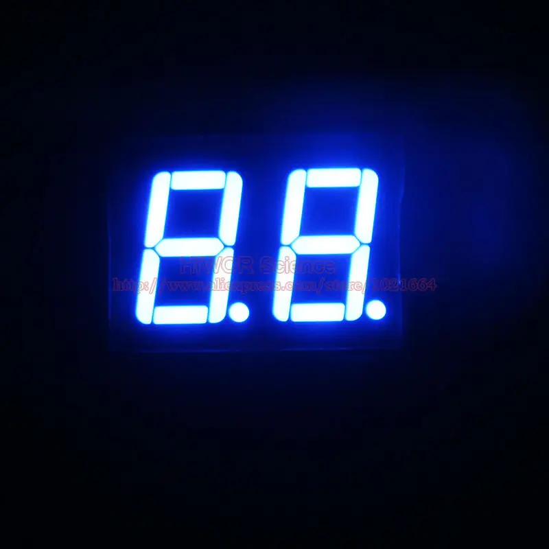 Pantalla Digital de cátodo común, 100 piezas, 18 Pines, 5621BB, 5621AB, 0,56 pulgadas, 2 dígitos, Bits, 7 segmentos, pantalla LED azul