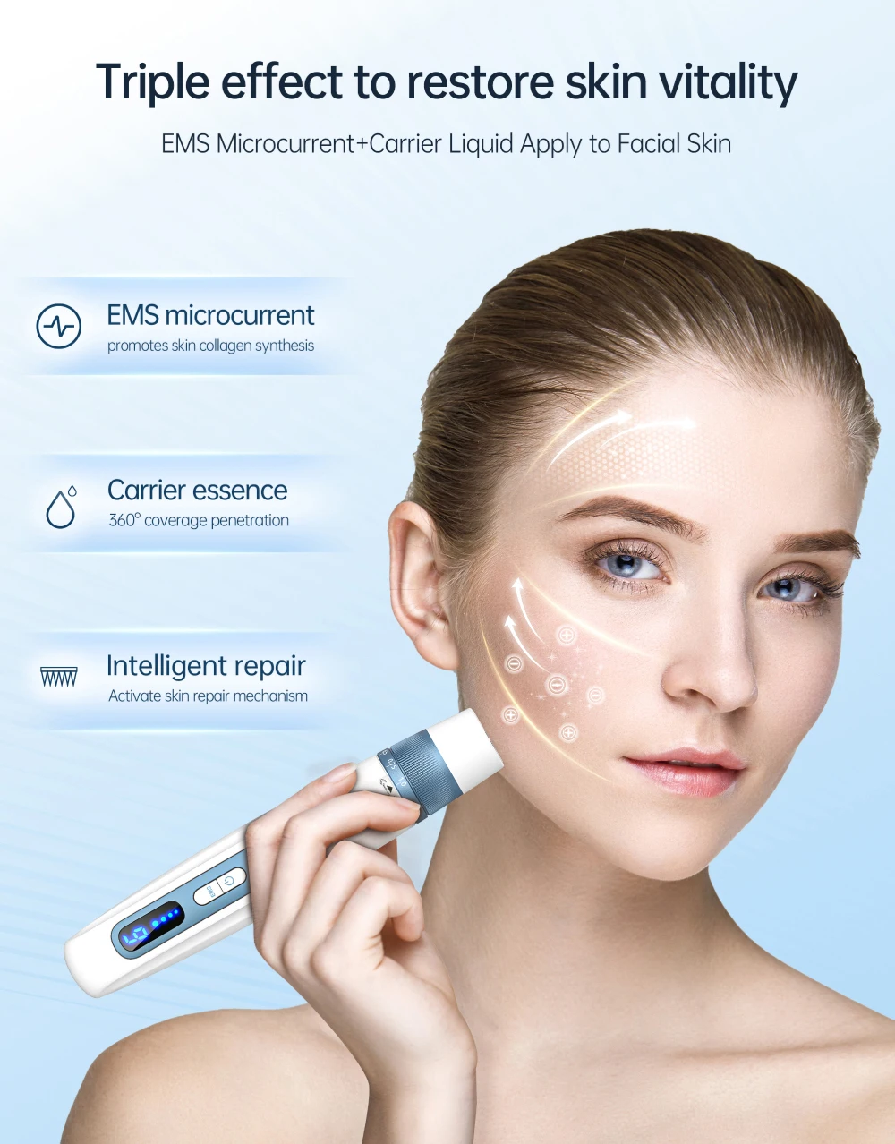 Dermapen Hello Face H5 con kits de mascarilla Hello Face M300 2 en 1, microcorriente, microagujas, longitud de aguja de 0.25 mm
