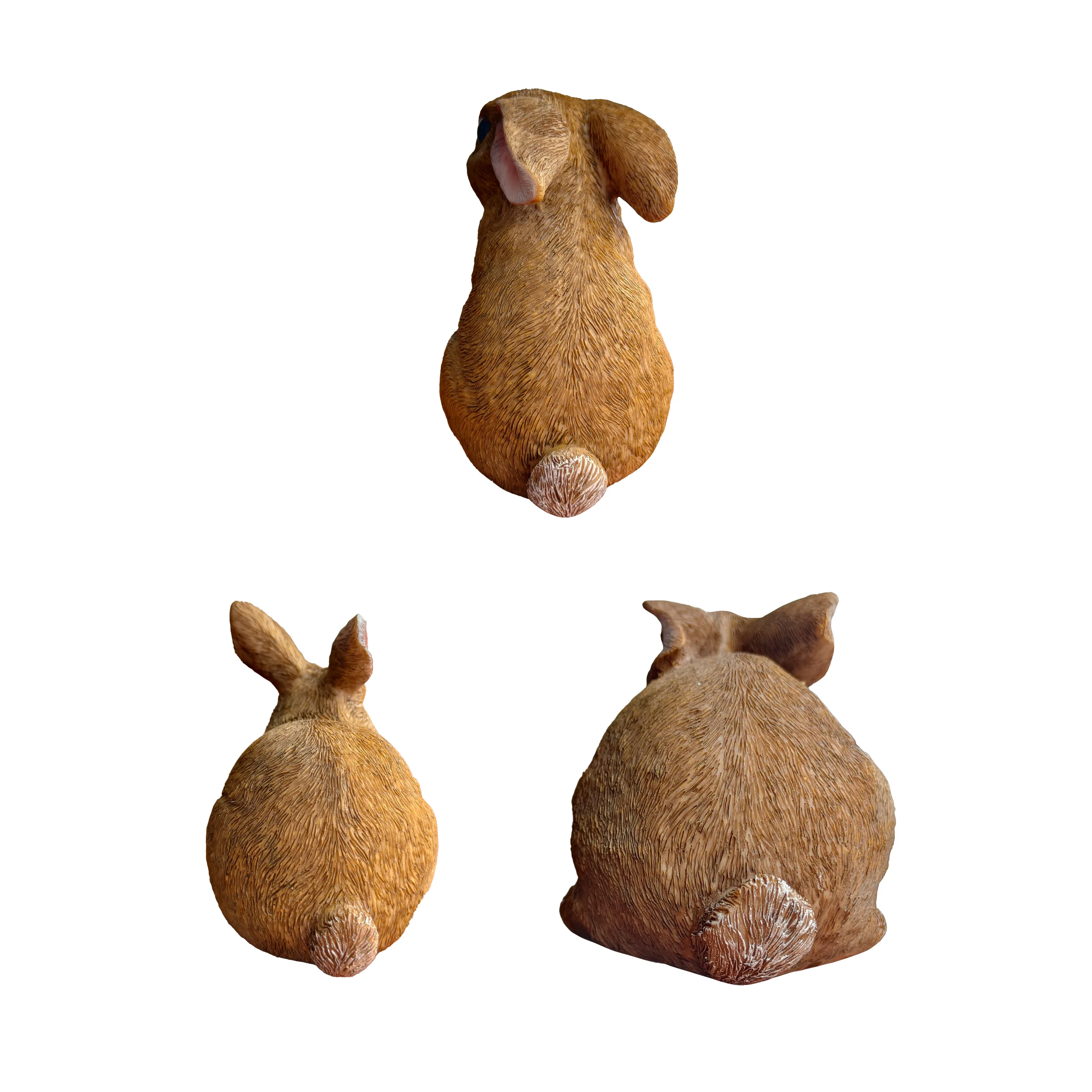 Decoración de conejito para exteriores, Juego de 3, estatuas para el hogar, jardín, mesa de conejo de pascua, Garde divertido