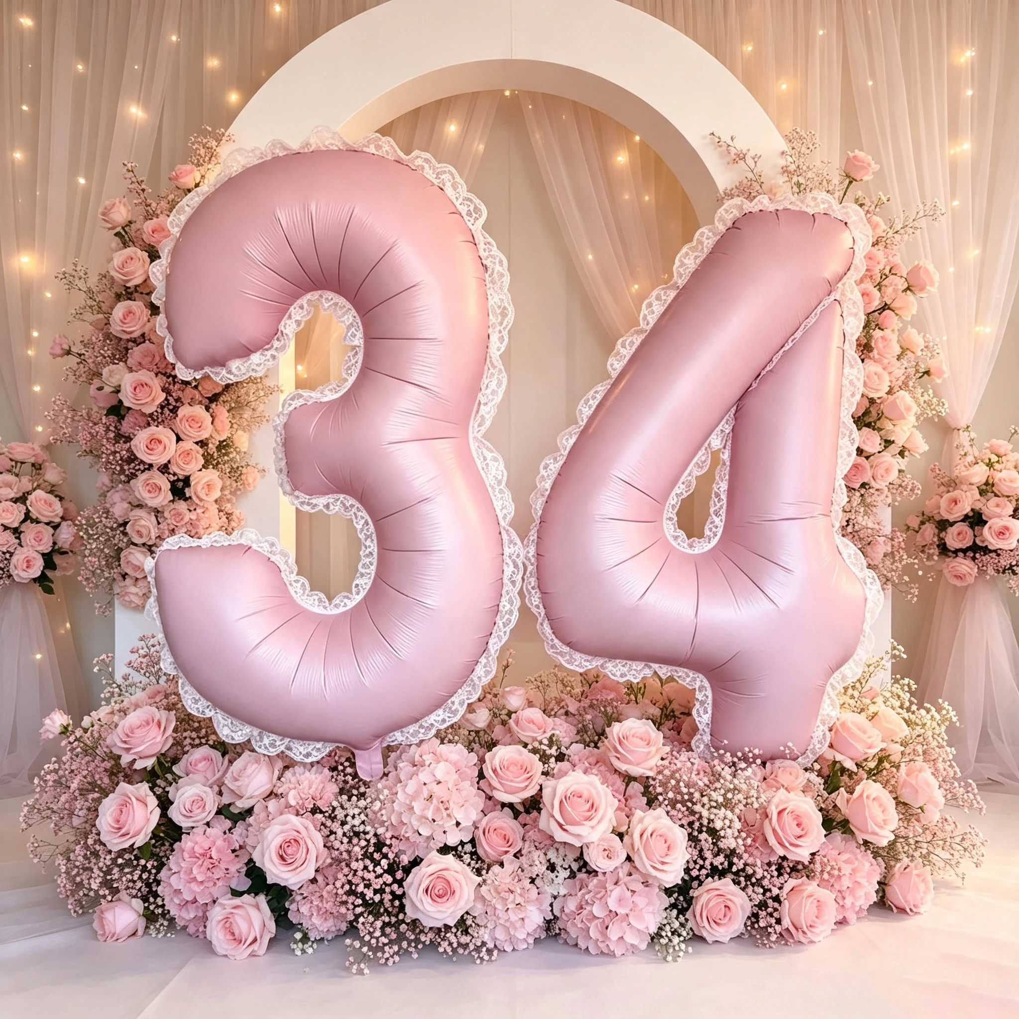 Globos de Número de Aluminio Rosa Mate de 40 Pulgadas, Globos de Aluminio con Borde de Encaje del 0 al 9, con Puntos Adhesivos, Reutilizables, Aptos para Decoraciones de Fiestas de Cumpleaños, Decoraciones Festivas, Decoraciones para Fiestas Hawaianas, Decoración de Habitaciones