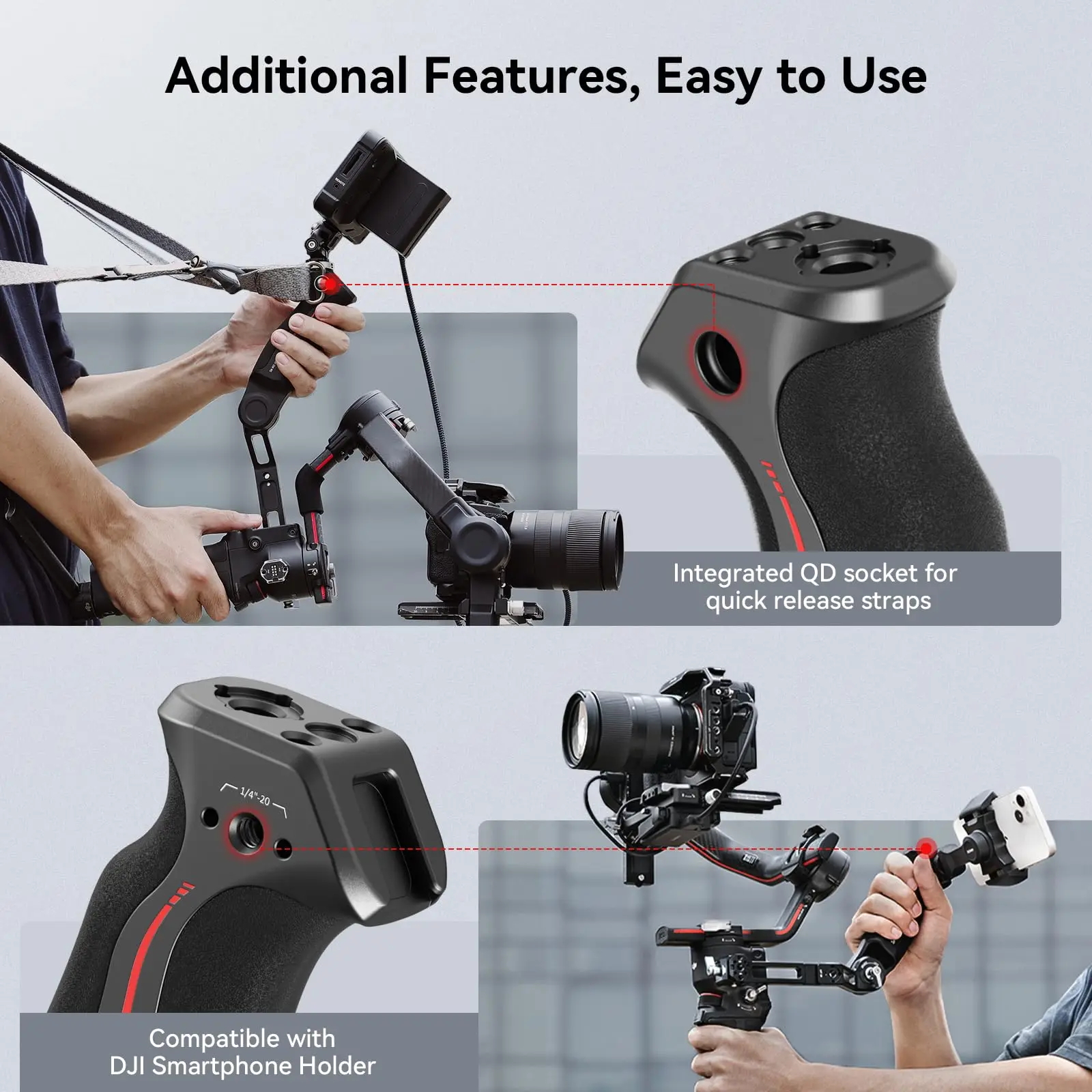 Empuñadura Ajustable SmallRig para DJI RS 2 / RS 3 / RS 3 Pro / RS 3 Mini / RS 4 Pro / RS 4 / RS 4 Mini / RS 5 Gimbal