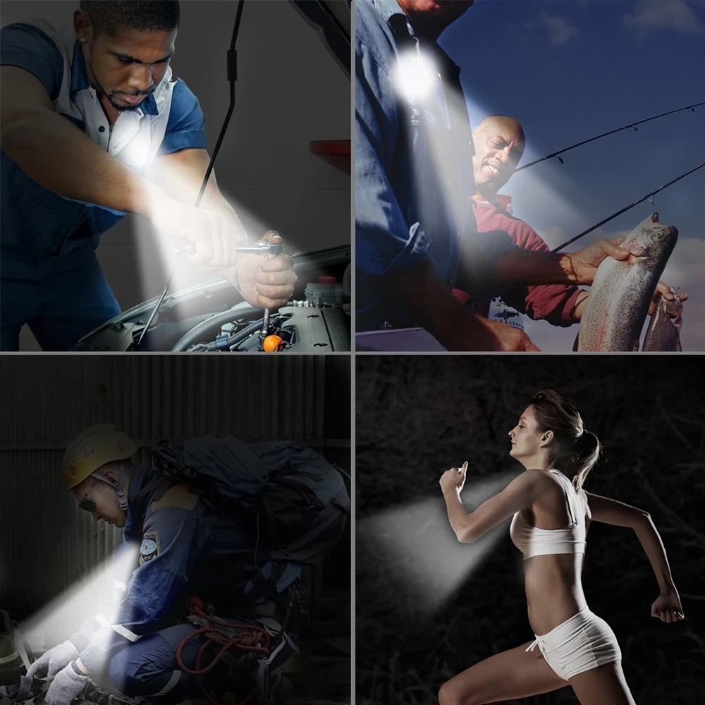 Carga USB seguridad silicona suave correr trabajo al aire libre niño lámpara correa senderismo perro Camping médico enfermera comprobar luz blanca cálida