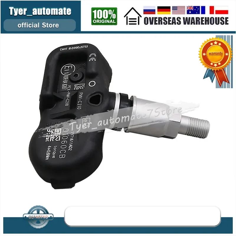 PMV-C210 para TOYOTA Avensis Auris RAV4 Yaris Verso 42607-02031 42607-02030 42607-30070 4 Uds TPMS Sensor de presión de neumáticos de coche 433MHZ