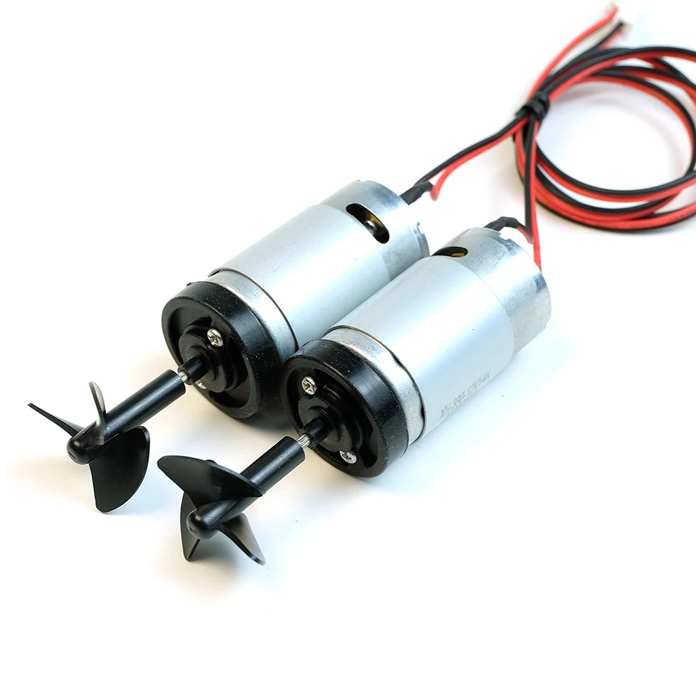 Propulsor subacuático de 6V-12V, Motor 390 de 13000RPM con junta impermeable de goma para cebo de pesca RC, propulsor impermeable para barco