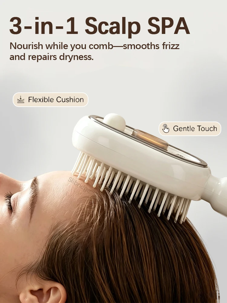 Cepillo para cabello encrespado, peine pulverizador de masaje multifuncional, cepillo para masaje del cuero cabelludo, alisador de cabello encrespado, regalos para mujeres