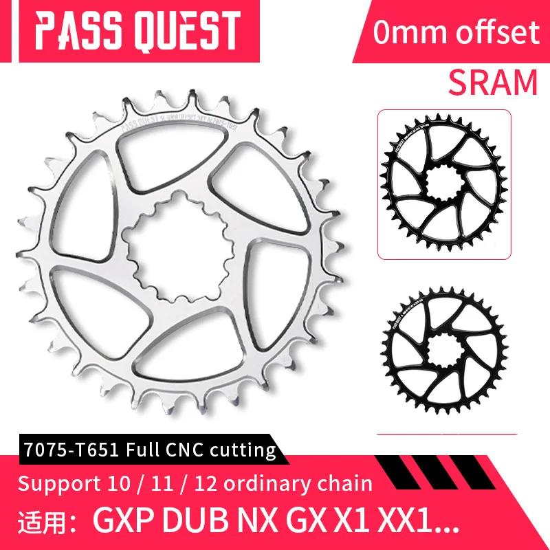 Platos y bielas redondos ovalados de 0mm para SRAM Gx xx1 Eagle GXP PASS QUEST, plato redondo de montaña estrecho ancho 28T 30T 32T 34T 36T 38T