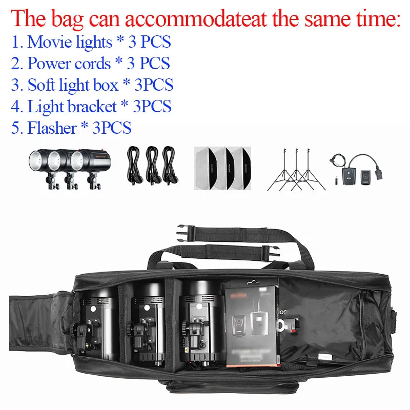Bolsa de transporte para trípode fotográfico, para Flash, luz LED para vídeo, trípode, soporte de luz, bolsa de almacenamiento portátil, bolsa para cámara Oxford de una sola capa