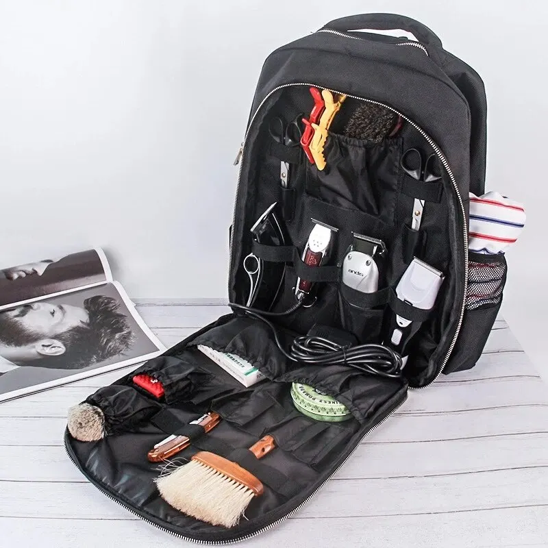 Mochila para suministros de peluquero, organizador portátil para cortaúñas, bolsa de herramientas de peluquero, bolsa de viaje de gran capacidad, bolsa de almacenamiento para hombros para salón