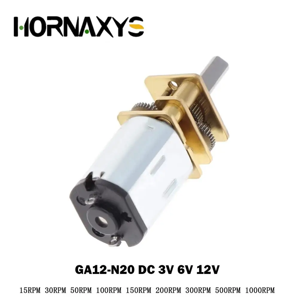 10 Uds GA12-N20 DC 3V/6V/12V N20 Mini Micro Motor de engranaje de Metal con rueda dentada motores DC 15/30/50/60/100/200/300/500/1000RPM Kit DIY