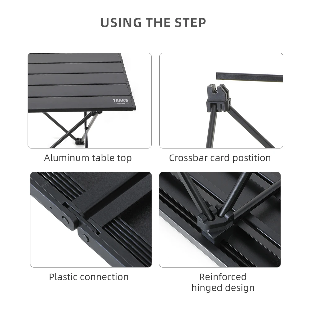 TARKA-mesa plegable para acampar al aire libre, mesa portátil de aluminio ultraligera de alta resistencia para Picnic y barbacoa