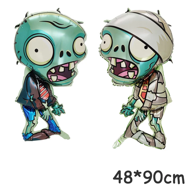 Juegos Plantas de globos vs. Paquete de suministros de decoración para fiestas temáticas de zombis, globo de película de aluminio de látex, juguetes clásicos para niños